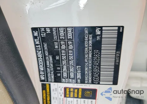 2015 Mercedes-Benz Ml 350 z USA, uszkodzony, nr VIN 4JGDA5JB5FA525839